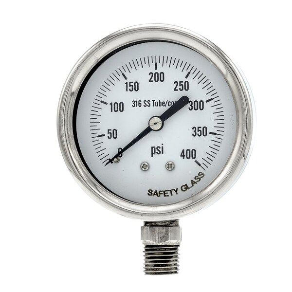 Pic Gauges 2 1/2 in Dial, 1/4 in NPT Male Lower Location, Stainless Steel Case Material PRO-311D-254I - main